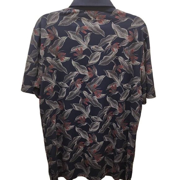 Travis Mathew Magnum Short Sleeve Polo T-Shirt Men's Size Large Blue With Floral - Picture 10 of 16